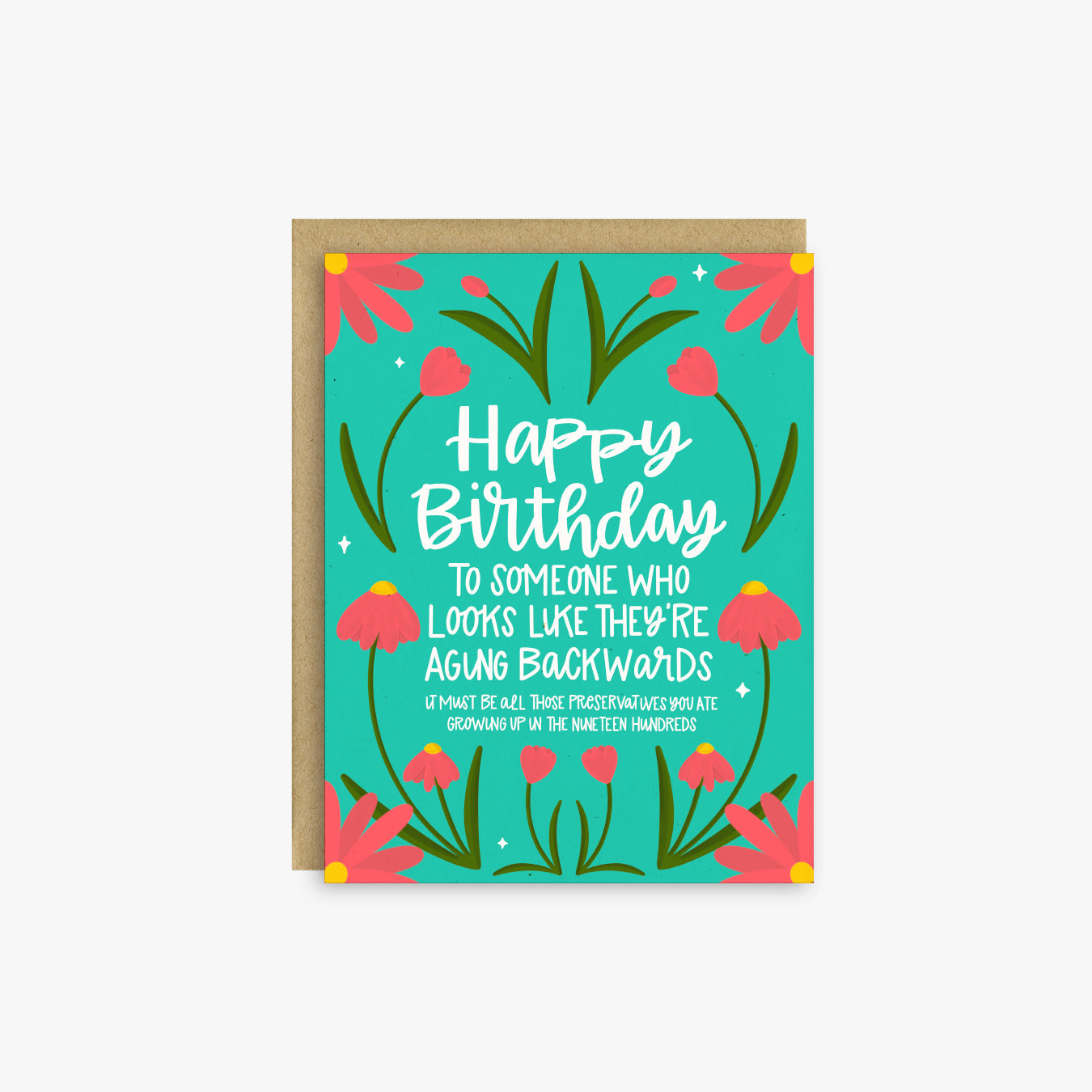 Aging Backwards Birthday Card, Funny Birthday Card