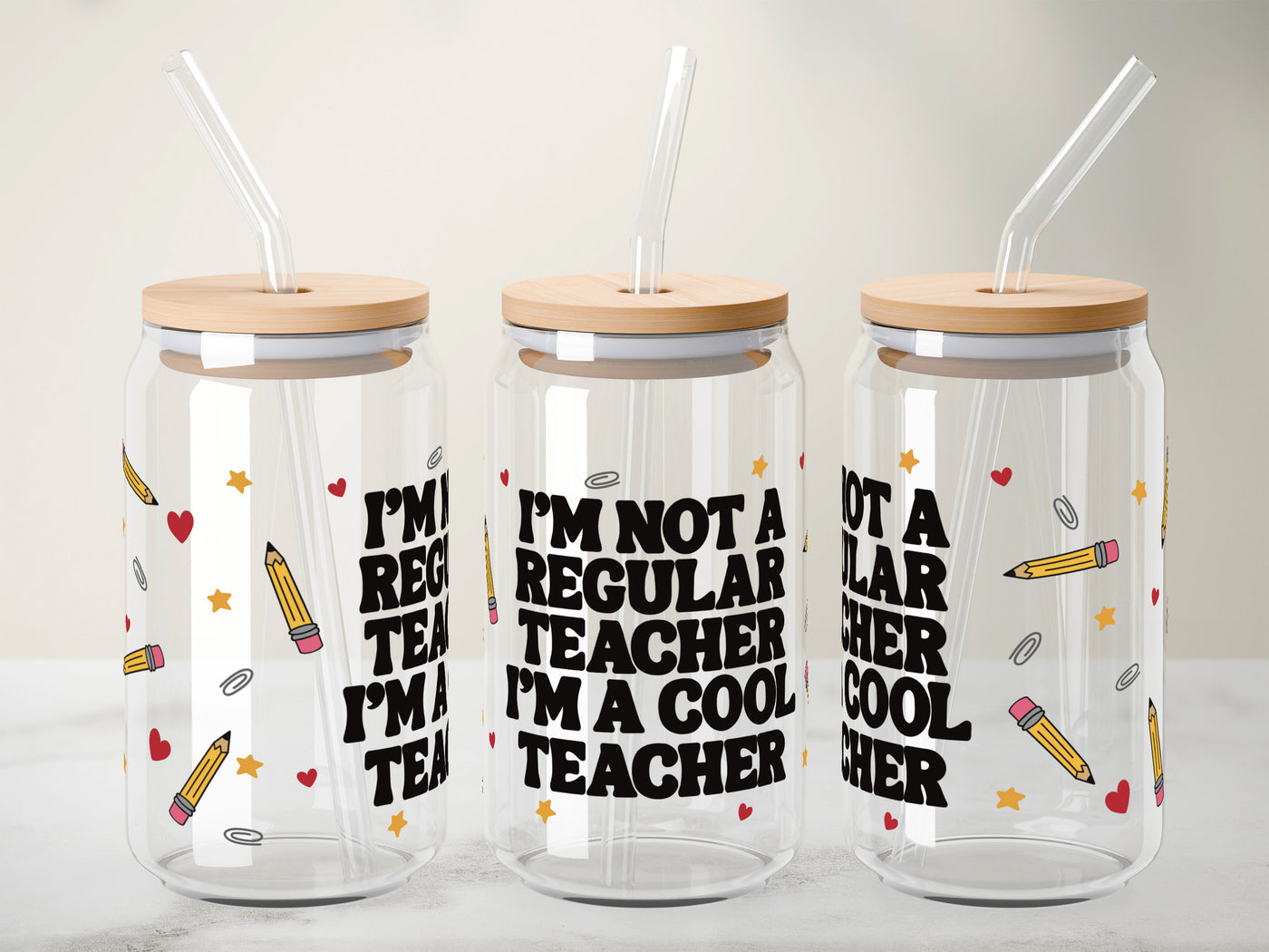 Cool Teacher Glass Can