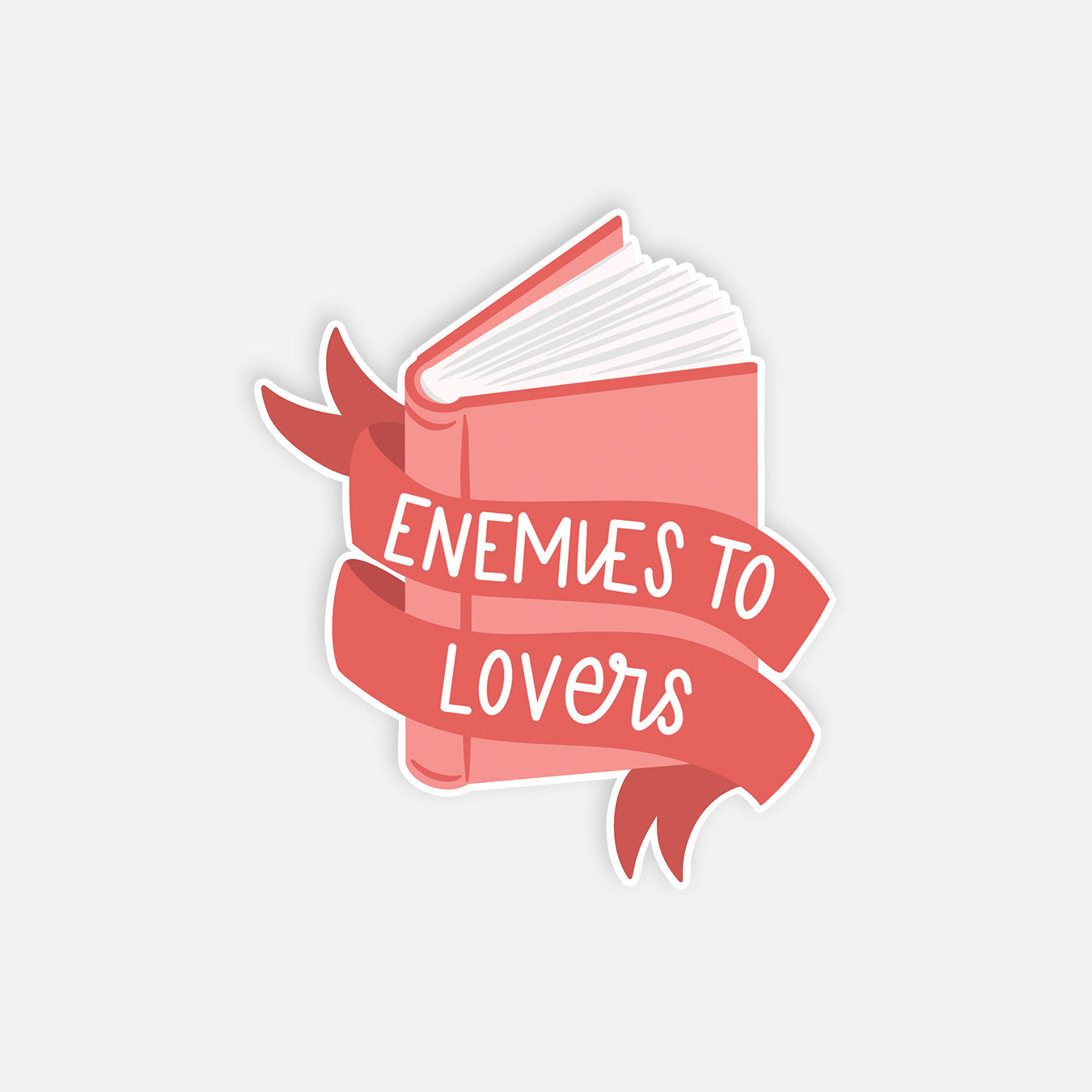 Enemies to Lovers Romance Trope Book Lover Kindle Sticker