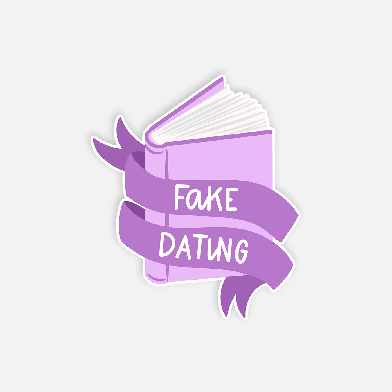 Fake Dating Romance Trope Book Lover Kindle Sticker