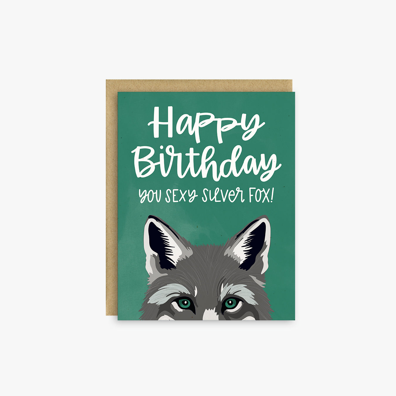 Silver Fox Birthday Card