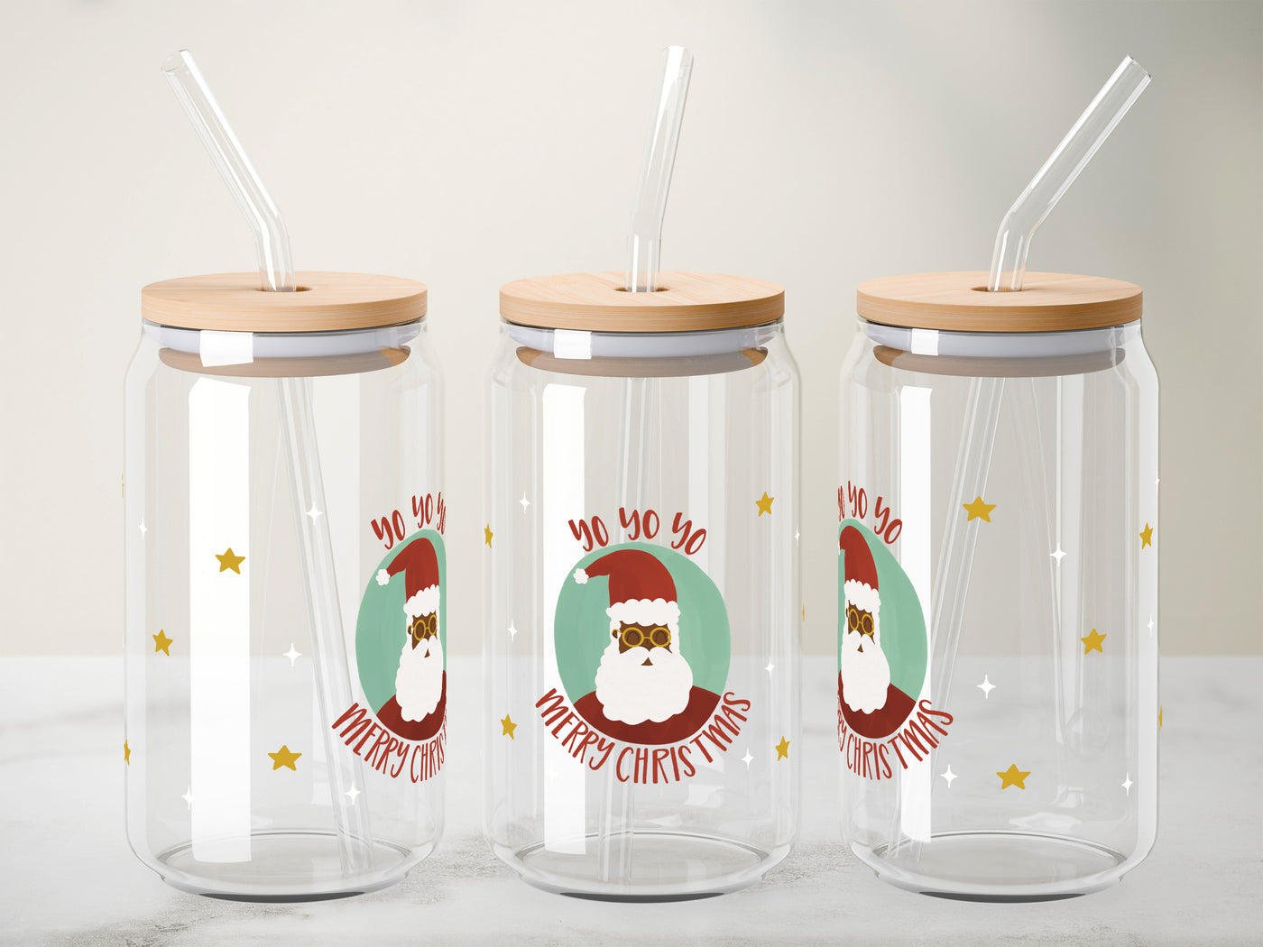 Yo Yo Yo Holiday Glass Can